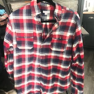Merona Red, White, Blue Flannel
